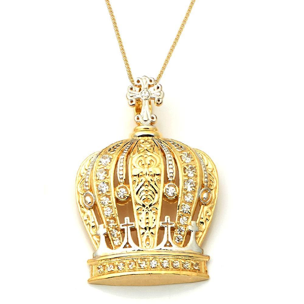 gold crown Pendant necklace