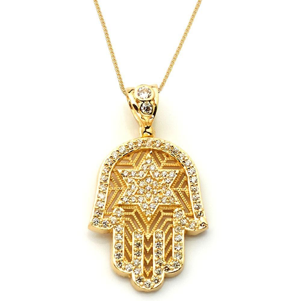 gold hamsa pendant necklace