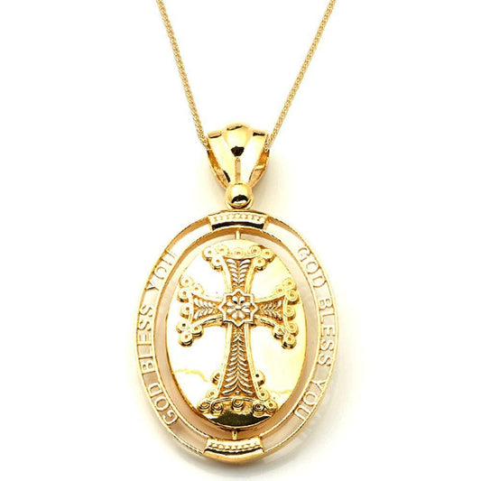gold cross pendant necklace
