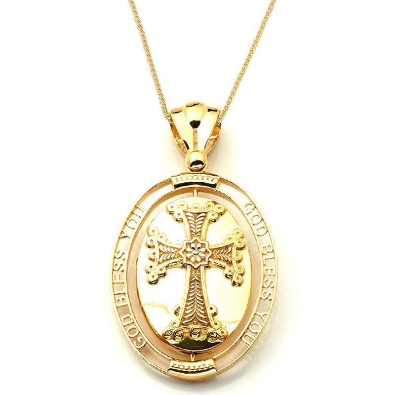 10K Yellow Gold Cross Fashion Pendant Jawa Jewelers