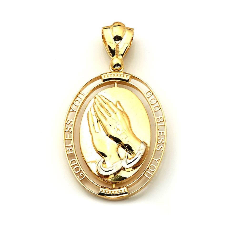 gold praying hands pendant