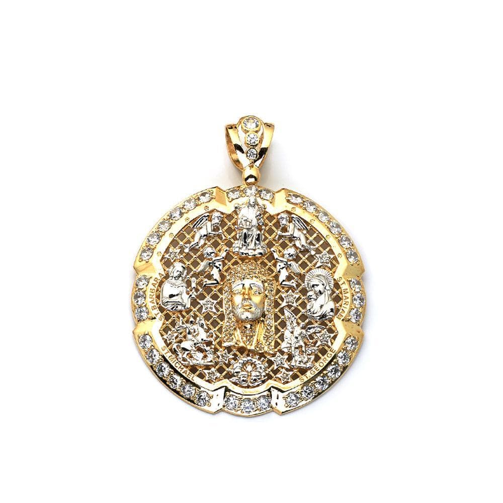gold jesus face pendant