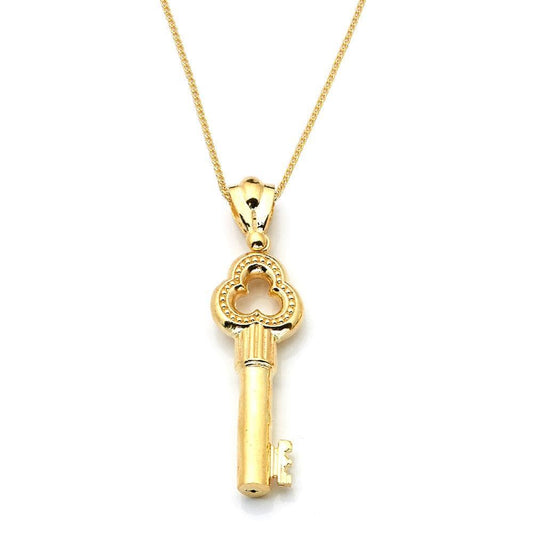 gold key pendant necklace
