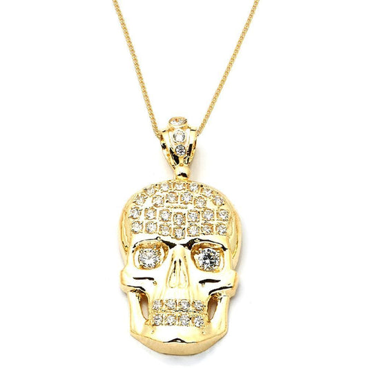 gold skull pendant necklace