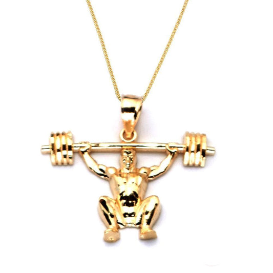 gold bodybuilder pendant