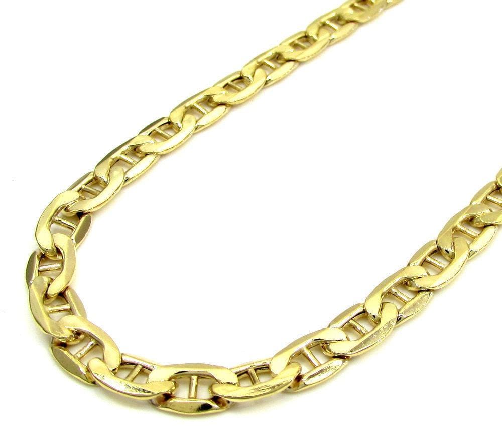 14K Yellow Gold Men's 2.5MM Concave Mariner Chain