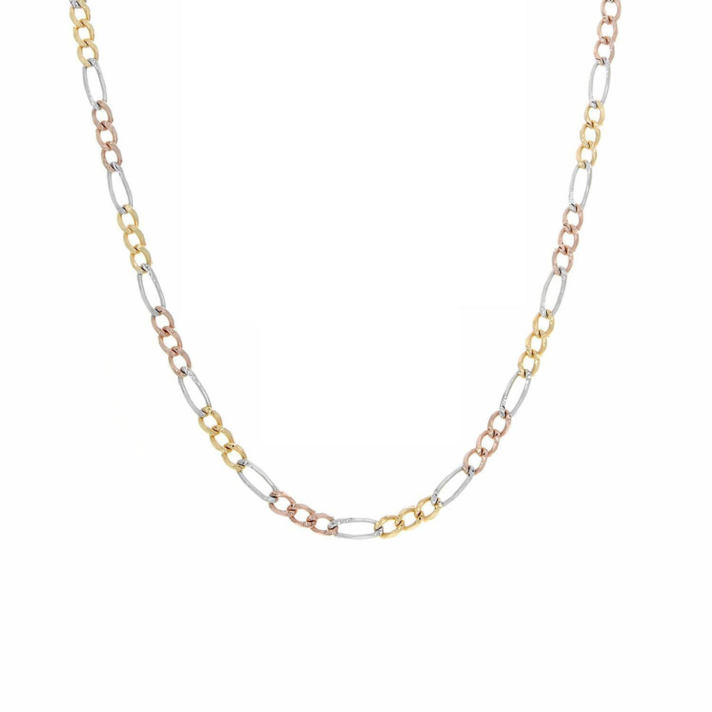 gold tri color figaro chain