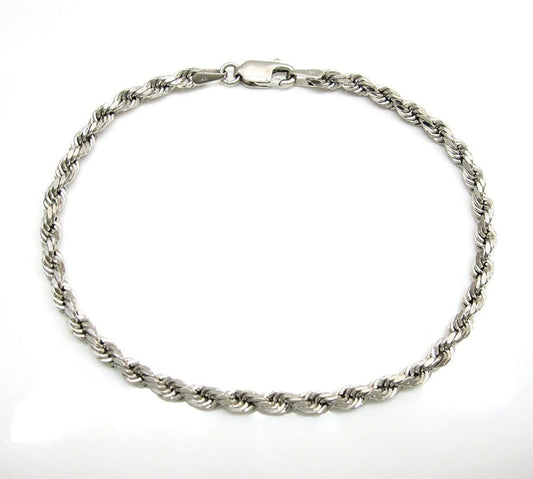 white gold rope chain bracelet