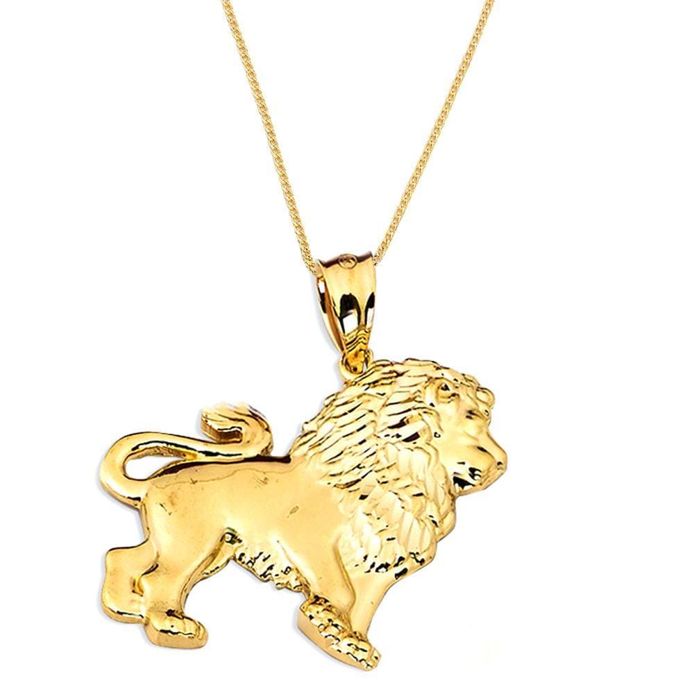 gold lion pendant necklace