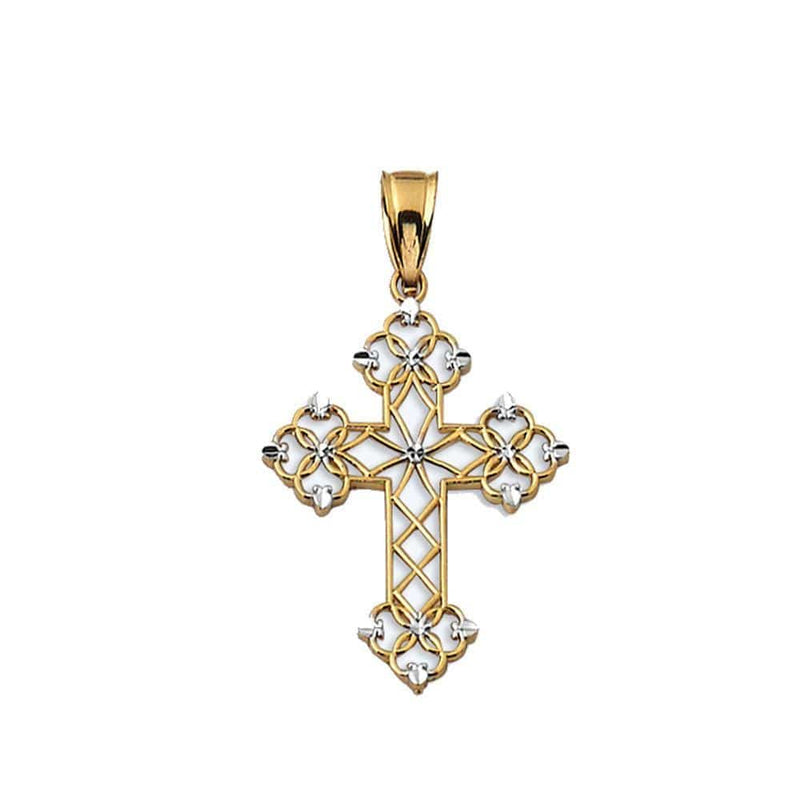 10K Yellow Gold Fashion Cross Pendent – Jawa Jewelers