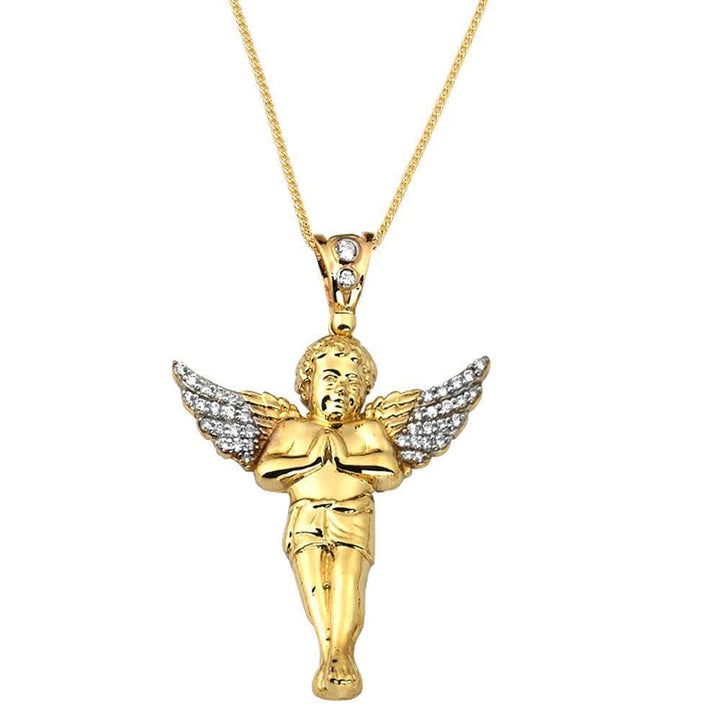 gold angel pendant necklace