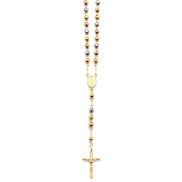 tri color cross rosary pendant