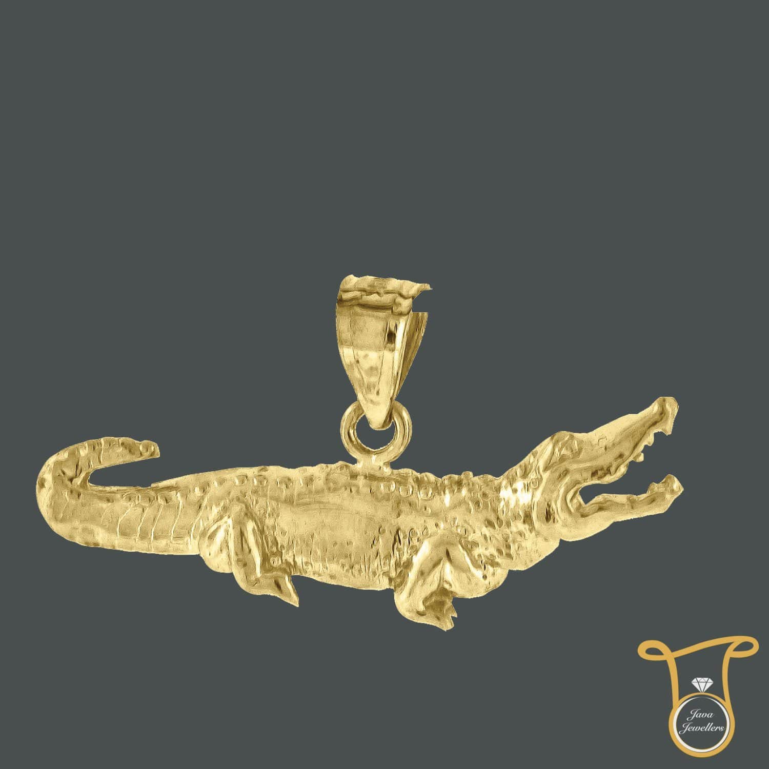 10kt Yellow Gold Alligator Crocodile Animal Fashion Charm Pendant, Pendants, JJ-SLV, Jawa Jewelers