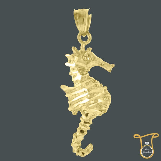 10kt Yellow Gold Seahorse Animal Fashion Charm Pendant, Pendants, Silverine, Jawa Jewelers