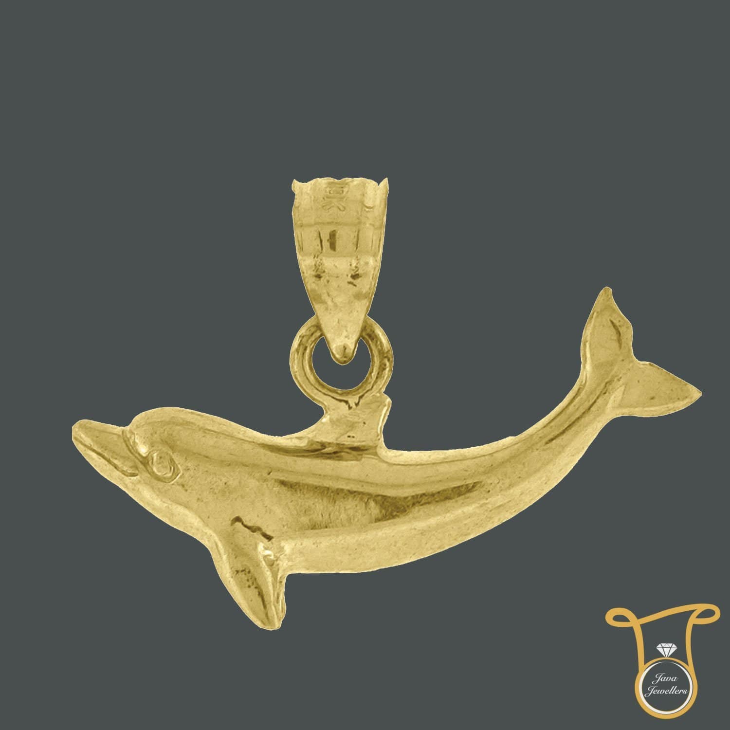 Womens 10kt Yellow Gold Animal Dolphin Fashion Charm Pendant, Pendants, Silverine, Jawa Jewelers
