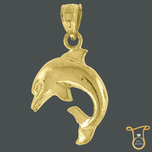 10kt Yellow Gold Dolphin Fashion Womens Charm Pendant, Pendants, Silverine, Jawa Jewelers