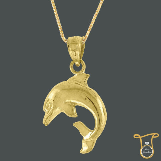 10kt Yellow Gold Dolphin Fashion Womens Charm Pendant, Pendants, Silverine, Jawa Jewelers