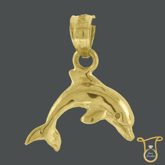 Womens Dolphin 10kt Yellow Gold Fashion Pendant, Pendants, Silverine, Jawa Jewelers
