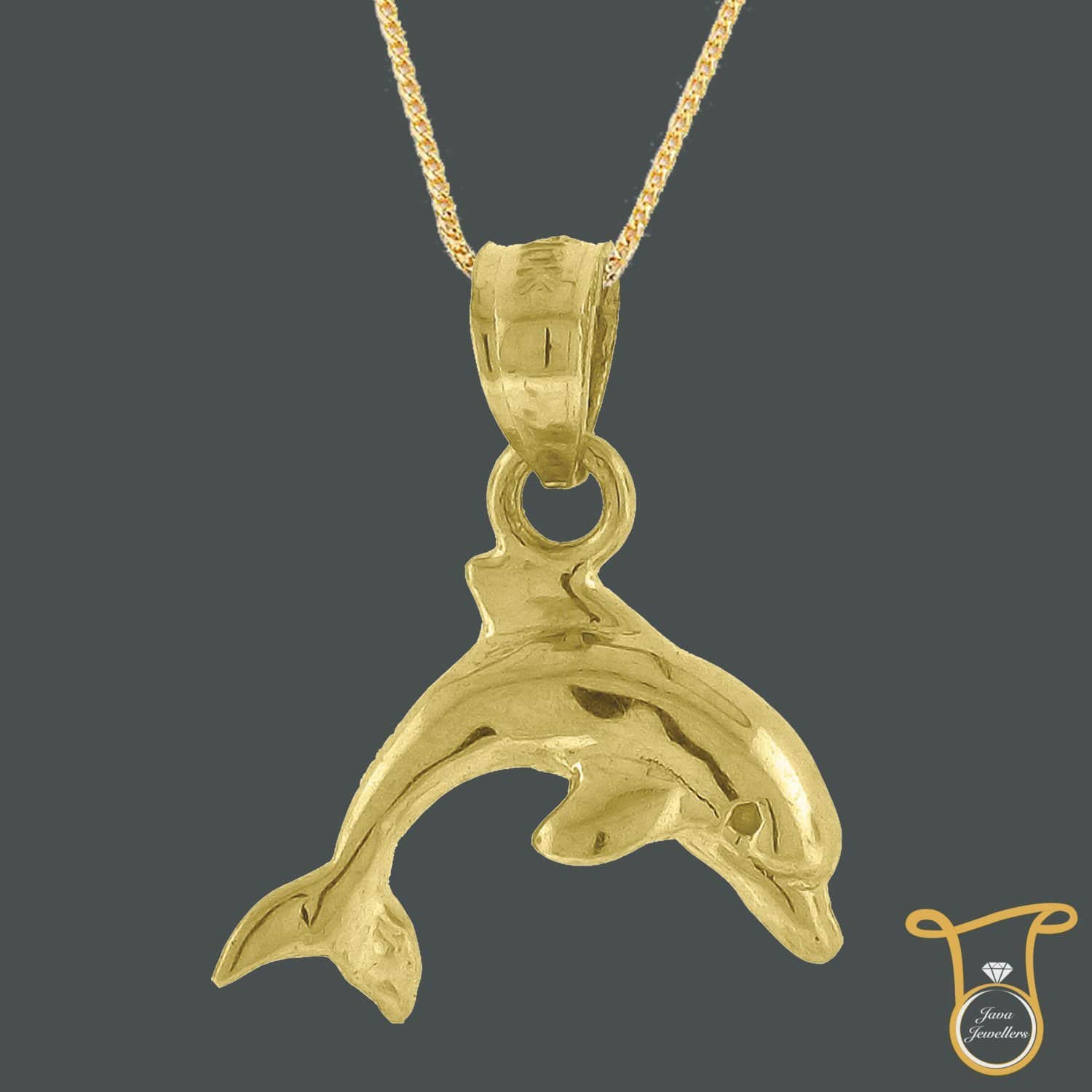 Womens Dolphin 10kt Yellow Gold Fashion Pendant, Pendants, Silverine, Jawa Jewelers