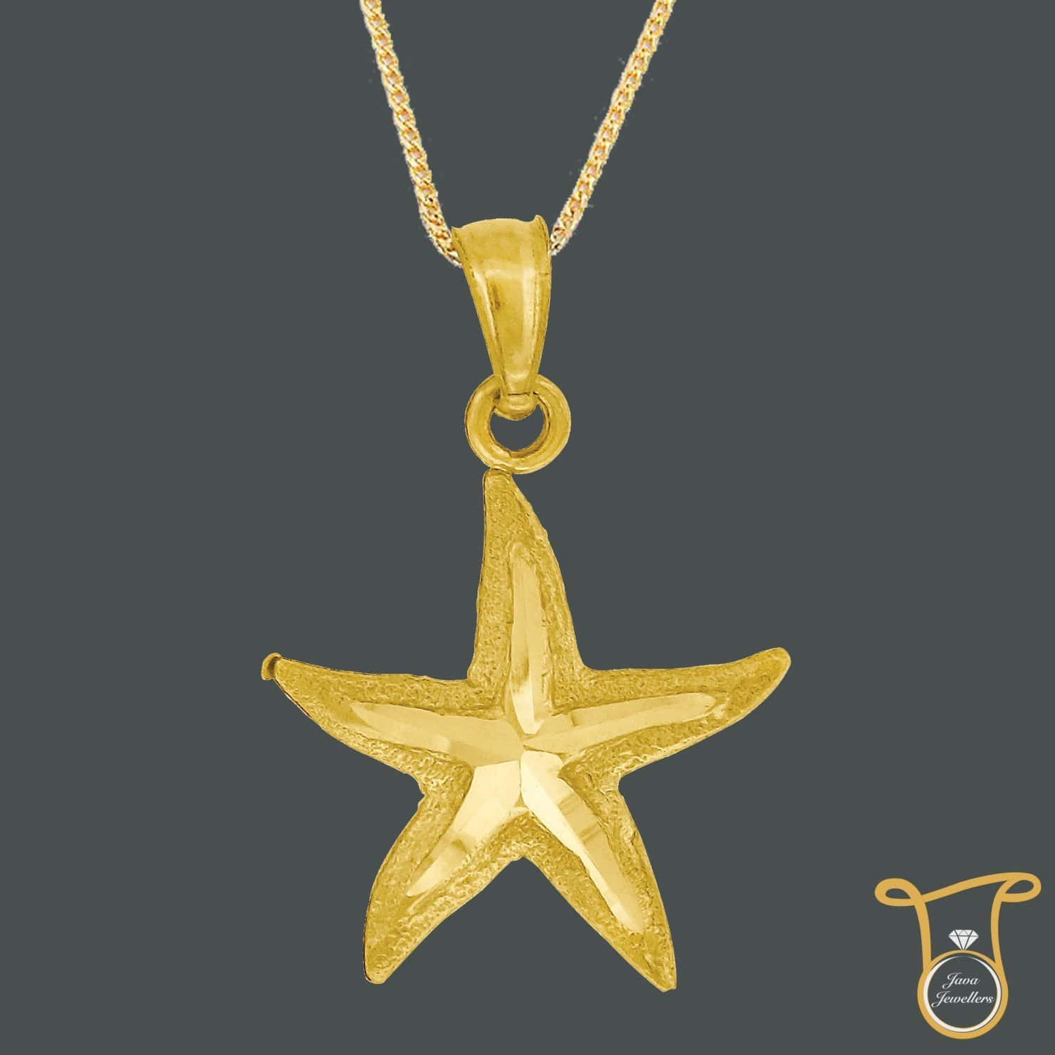 10kt Yellow Gold 5 Point Starfish Animal Fashion Charm Pendant, Pendants, JJ-SLV, Jawa Jewelers