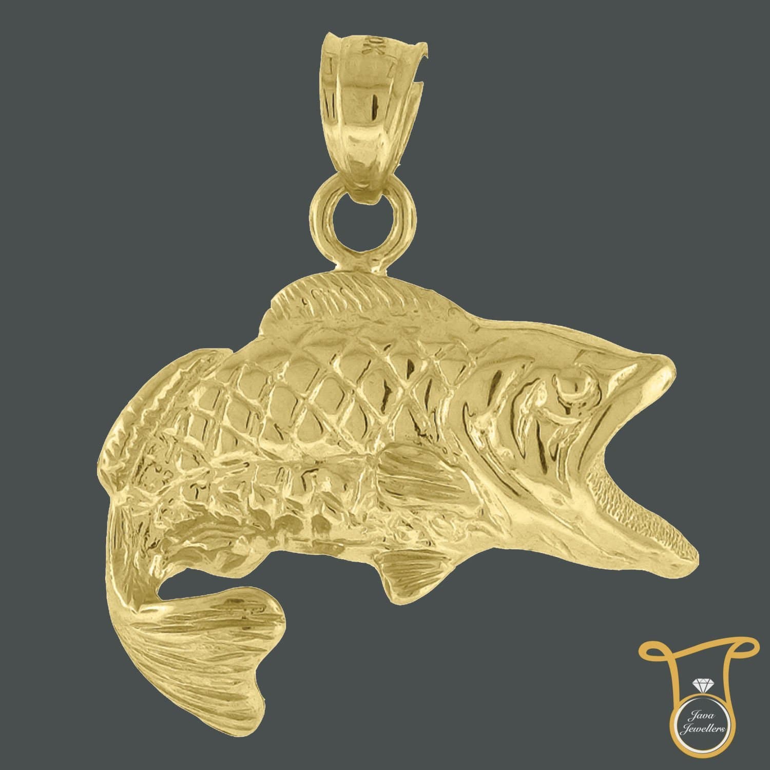 Womens Fish Animal 10kt Yellow Gold Fashion Charm Pendant, Pendants, Silverine, Jawa Jewelers