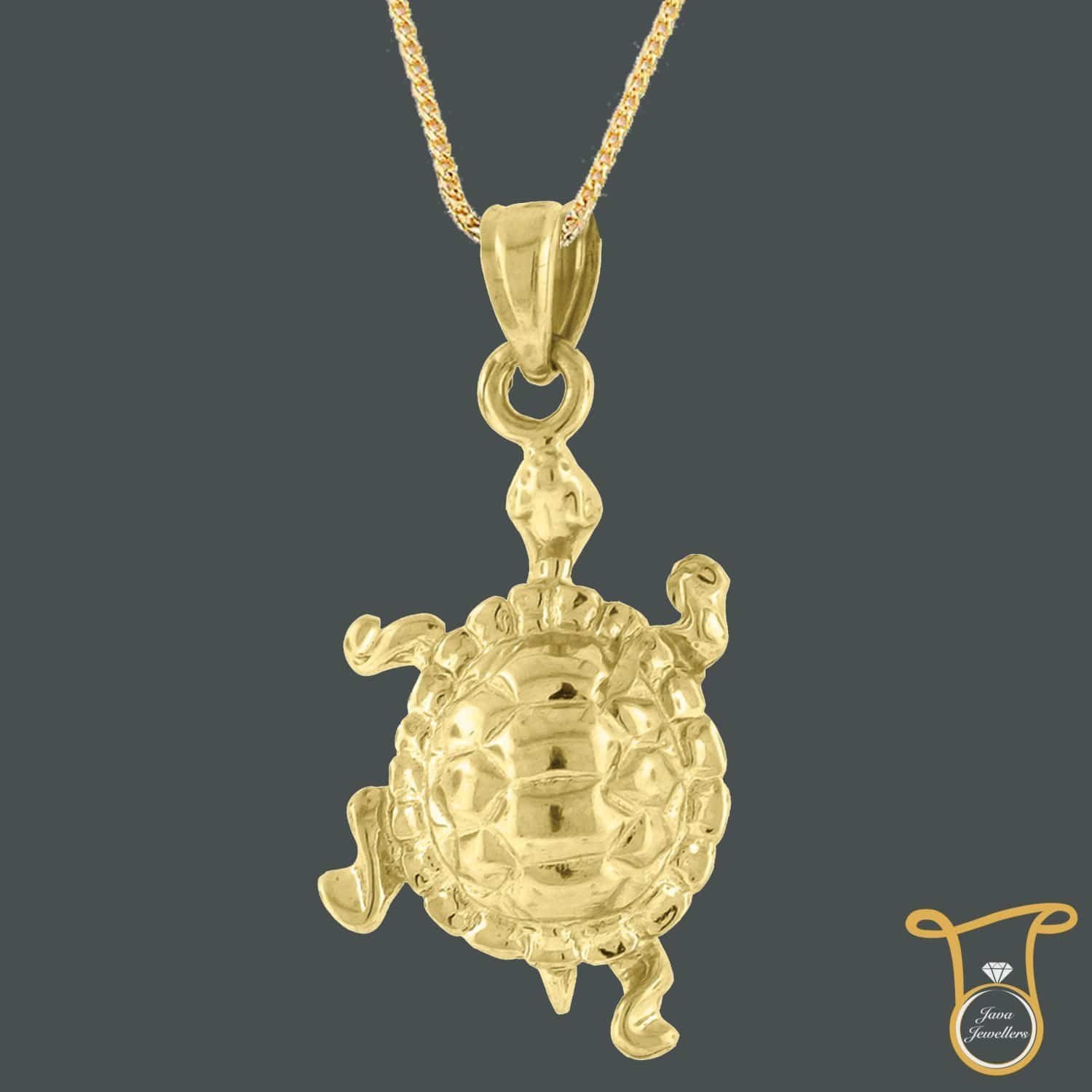 10kt Yellow Gold Fashion Charm Turtle Animal Pendant, Pendants, Silverine, Jawa Jewelers