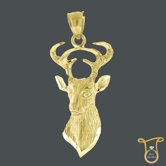 Womens Deer Animal 10kt Yellow Gold Fashion Charm Pendant, Pendants, Silverine, Jawa Jewelers