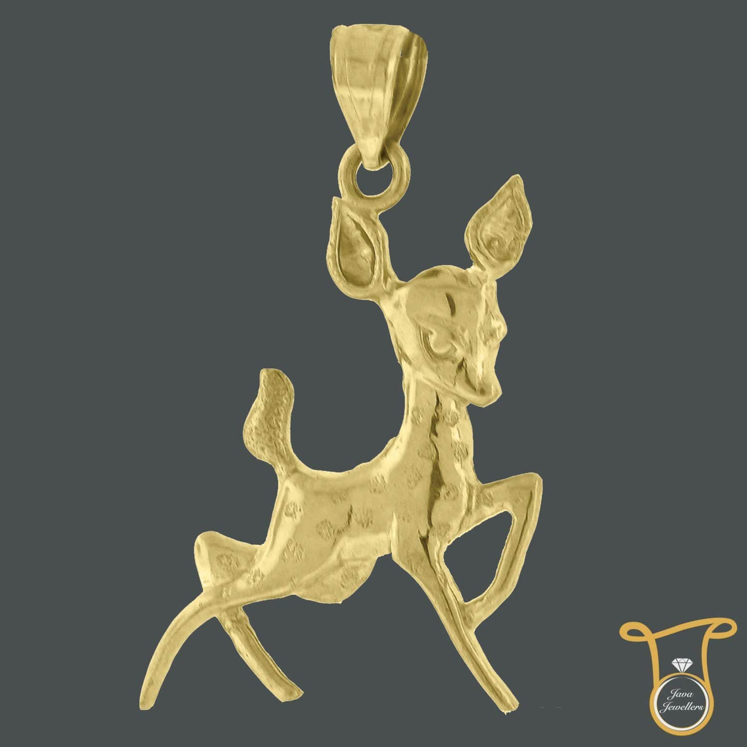 Womens 10kt Yellow Gold Baby Deer Animal Fashion Pendant, Pendants, Silverine, Jawa Jewelers