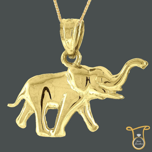 Womens 10kt Yellow Gold Elephant Charm Fashion Pendant, Pendants, Silverine, Jawa Jewelers