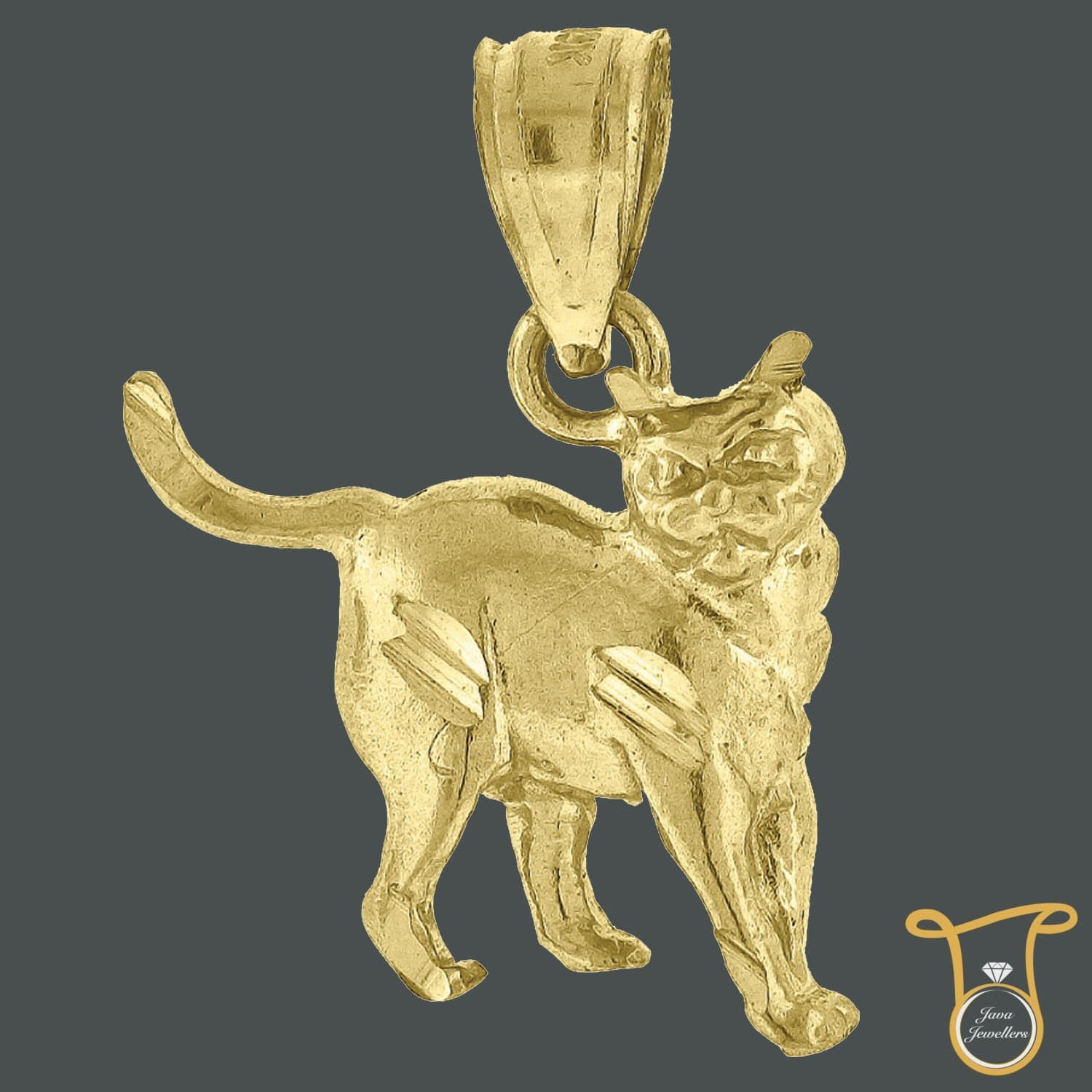 Yellow Gold Kitty Cat Animal Fashion Charm Pendant