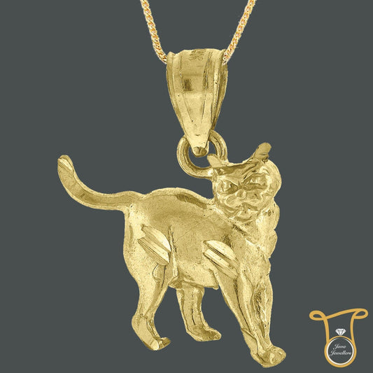 10kt Yellow Gold Kitty Cat Animal Fashion Charm Pendant, Pendants, Silverine, Jawa Jewelers