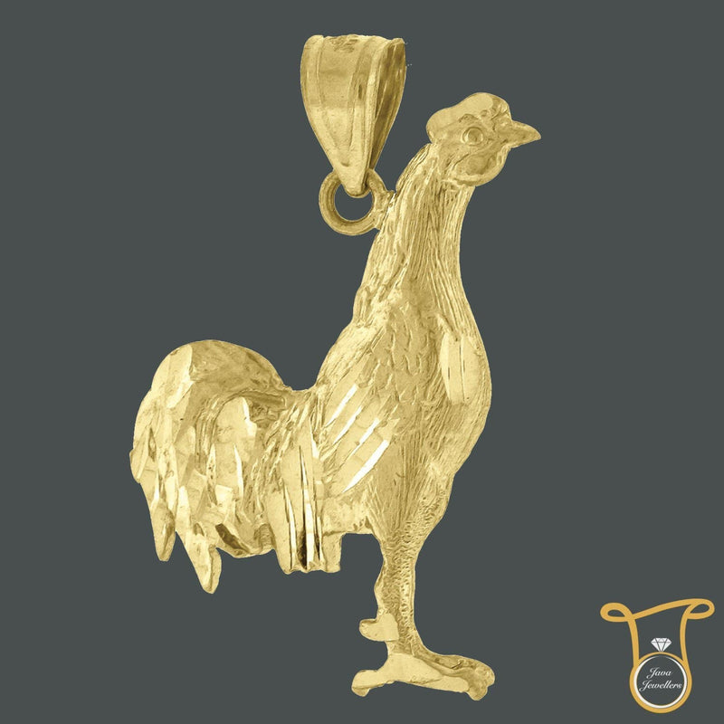 10kt Yellow Gold Rooster Animal Fashion Charms Pendant, Pendants, Silverine, Jawa Jewelers