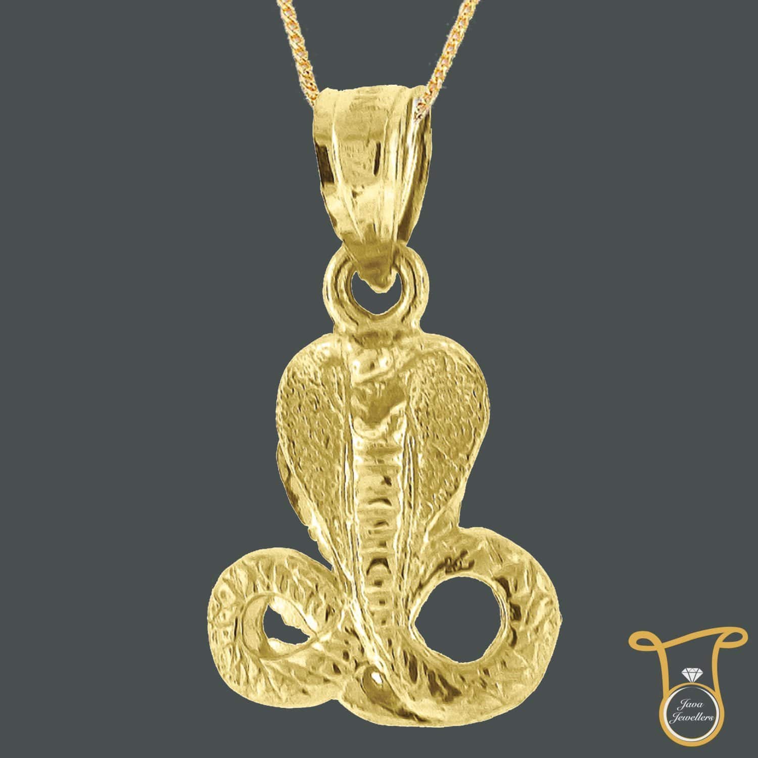 10kt Yellow Gold Cobra Snake Animal & Insects Fashion Charm Pendant, Pendants, Silverine, Jawa Jewelers