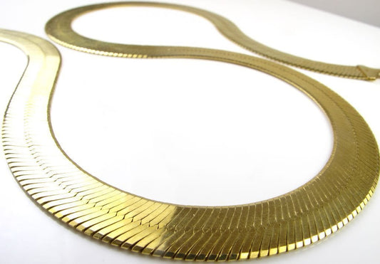 gold herringbone chain necklace