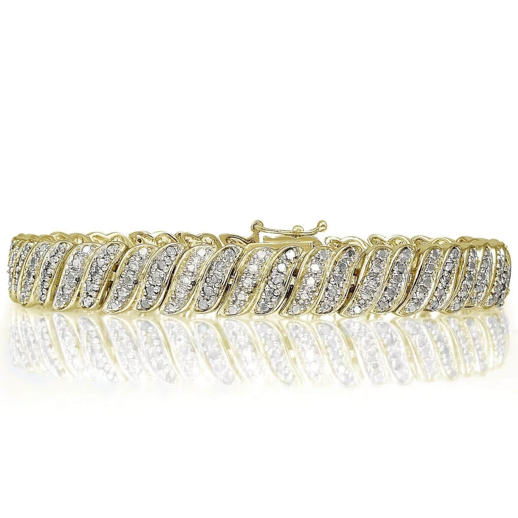18K Gold Plated Diamond 1.00CT Tennis Bracelet