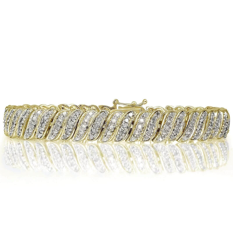 18K Gold Plated Diamond 1.00CT Tennis Bracelet