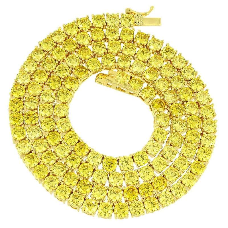 5MM 14K Gold Finish CZ Diamonds Choker Tennis Chain