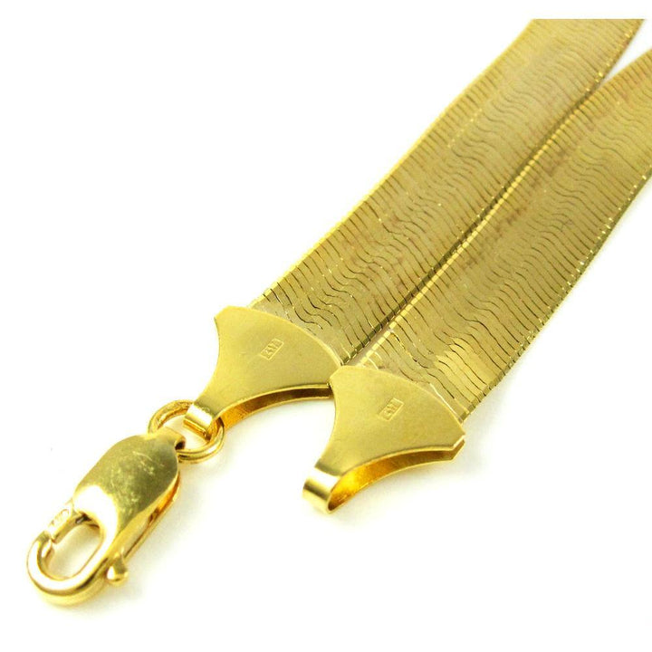 8MM 10K Yellow Gold Herringbone Necklace Chain - 26-32 Inches, Chain, Jawa Jewelers, Jawa Jewelers