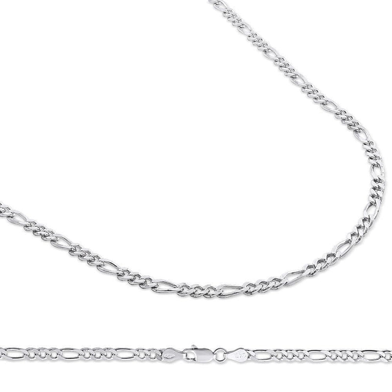 4MM 925 Sterling Silver Figaro Link Chain Necklace, , Jawa Jewelers, Jawa Jewelers