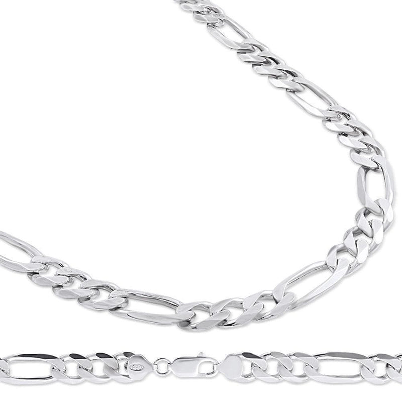 9.5MM 925 Sterling Silver Figaro Link Chain Necklace, , Jawa Jewelers, Jawa Jewelers